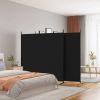 3-Panel Room Divider Black 206.7"x70.9" Fabric - Black