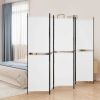 5-Panel Room Divider White 98.4"x78.7" Fabric - White