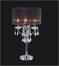 29.5"H BLACK/CHROME CRYSTAL INSPIRED TABLE LAMP (1PC/CTN) (1.58/9.10) - as Pic