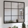 Wall Mirror Black 23.6"x23.6" Metal - Black