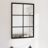 Wall Mirror Black 23.6"x15.7" Metal - Black