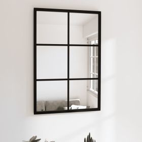 Wall Mirror Black 23.6"x15.7" Metal - Black