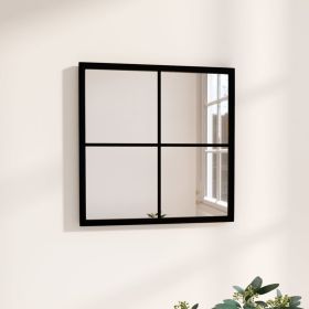 Wall Mirror Black 15.7"x15.7" Metal - Black