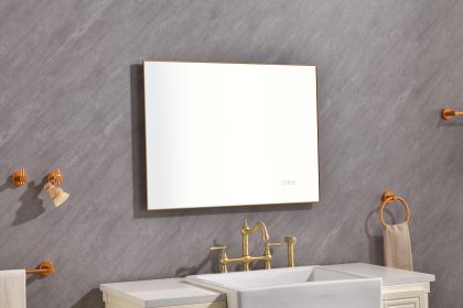 32x 24 Inch LED Mirror Bathroom Vanity Mirror with Back Light, Wall Mount Anti-Fog Memory Large Adjustable Vanity Mirror - as Pic