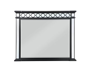 ACME Varian II Mirror in Black Velvet & BLACK & Sliver FINISH BD00586 - as Pic