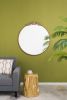 36" x 39" Round Gold Mirror, Wall Mounted Mirror with Metal Frame for Bathroom Living Room - as Pic