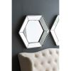 21" x 18" Hexagon Wall Mirror with Traditional Silver Finish, Home Decor Accent Mirror for Living Room, Entryway, Bedroom - as Pic