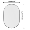 24inch Oval Framed Mirror,matte black border - as Pic