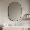 24inch Oval Framed Mirror,matte black border - as Pic