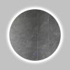 32 x 32 Inch Round Frameless LED Illuminated Bathroom Mirror, Touch Button Defogger, Metal, Silver - as Pic