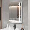 30x20 inch LED Bathroom Medicine Cabinet Surface Mounted Cabinets With Lighted Mirror White Right Open - as Pic