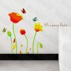 Butterfly's Love For Tulips - Wall Decals Stickers Appliques Home Dcor - HEMU-AM-9004