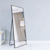 Wall-Mounted Alloy Frame Full Length Mirror, Black - as Pic