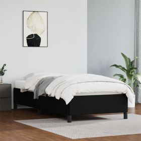 Bed Frame Black 39.4"x74.8" Twin Faux Leather - Black