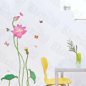 Lotus - Large Wall Decals Stickers Appliques Home Decor - HEMU-XS-049