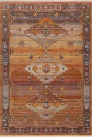 Stylish Classic Pattern Design Vintage Bohemian Southwestern Sierra Area Rug - Brown & Yellow - 4' X 6'