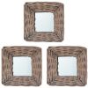 Mirrors 3 pcs 5.9"x5.9" Wicker - Brown