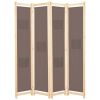 4-Panel Room Divider Brown 62.9"x66.9"x1.6" Fabric - Brown