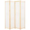 4-Panel Room Divider Cream 62.9"x66.9"x1.6" Fabric - Cream