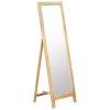 Freestanding Mirror 18.8"x18.3"x59" Solid Oak Wood - Brown