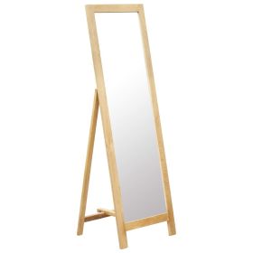 Freestanding Mirror 18.8"x18.3"x59" Solid Oak Wood - Brown