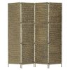 4-Panel Room Divider Brown 60.6"x63" Water Hyacinth - Brown