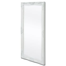 Wall Mirror Baroque Style 47.2"x23.6" White - White