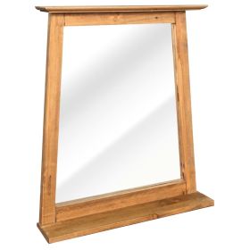 Bathroom Mirror Solid Pinewood 27.6"x4.7"x31.1" - Brown