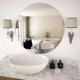 Wall Mirror 27.6" Round Glass - Silver