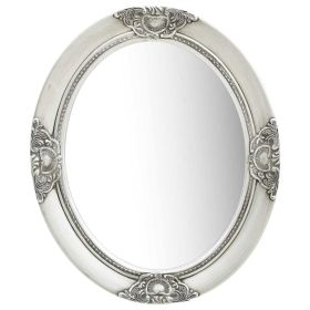 Wall Mirror Baroque Style 19.7"x23.6" Silver - Silver