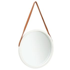 Wall Mirror with Strap 16.7" White - White