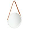 Wall Mirror with Strap 15.7" White - White