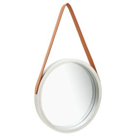 Wall Mirror with Strap 15.7" Silver - Silver