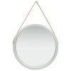 Wall Mirror with Strap 23.6" Silver - Silver