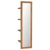 Wall Mirror with Shelves 11.8"x11.8"x47.2" Solid Teak Wood - Brown