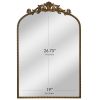 Arch Metal Wall Mirror Décor in Gold - Gold