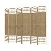 Folding Room Divider Portable Privacy Screen Room Partition - Natural Wood - Style B