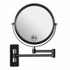 8-inch Wall Mounted Makeup Vanity Mirror, 1X / 10X Magnification Mirror, 360° Swivel with Extension Arm - Black&Chrome