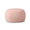 Jaxx Ellis Ottoman Shearling Faux-Lamb Plush Pouf for Modern Interior Design, Large, Pink - Pink - Faux-Sheep