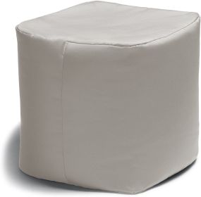 Jaxx Luckie Outdoor Patio Bean Bag Ottoman, Pearl - White - Indoor/Outdoor Acrylic