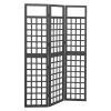 3-Panel Room Divider/Trellis Solid Fir Wood Black 47.6"x70.9" - Black