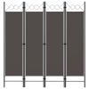 4-Panel Room Divider Anthracite 63"x70.9" - Anthracite