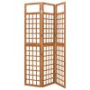 3-Panel Room Divider/Trellis Solid Fir Wood 47.6"x71.1" - Brown