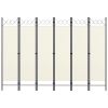 6-Panel Room Divider Cream White 94.5"x70.9" - White