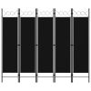 5-Panel Room Divider Black 78.7"x70.9" - Black