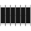 6-Panel Room Divider Black 94.5"x70.9" - Black