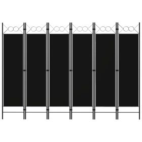 6-Panel Room Divider Black 94.5"x70.9" - Black