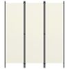 3-Panel Room Divider Cream White 59.1"x70.9" - White