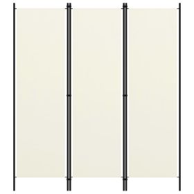 3-Panel Room Divider Cream White 59.1"x70.9" - White