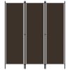 3-Panel Room Divider Brown 59.1"x70.9" - Brown